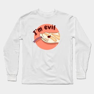 Albino Western Hognose Snake, "I'm evil" Long Sleeve T-Shirt